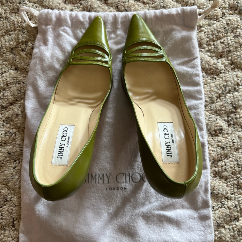 Jimmy Choo Burnt Lime Green 38 1/2
